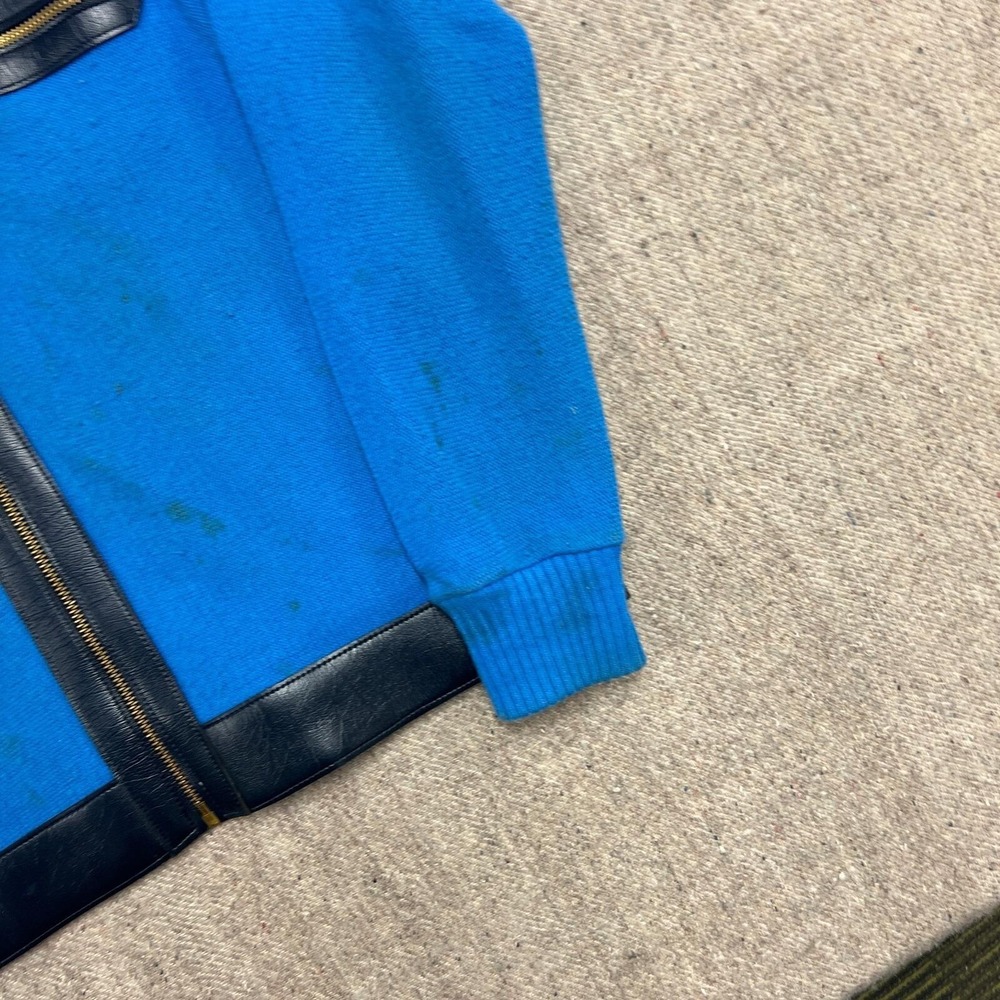 Vintage Superior Zip Up Sweater Mens XL Blue 1970s Inter Vale - Picture 4 of 9